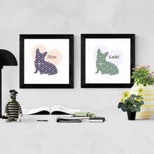 Load image into Gallery viewer, Custom Corgi Dog Print | Dog Lover Wall Art | Dog Memorial | Personalized | Dog Artwork | Fur-baby | Hearts Silhouette | Dog Tribute
