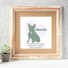 Load image into Gallery viewer, Custom Frenchie Dog Print | Dog Lover Wall Art | Dog Memorial | Personalized | Dog Artwork | Fur-baby | Hearts Silhouette | Dog Tribute
