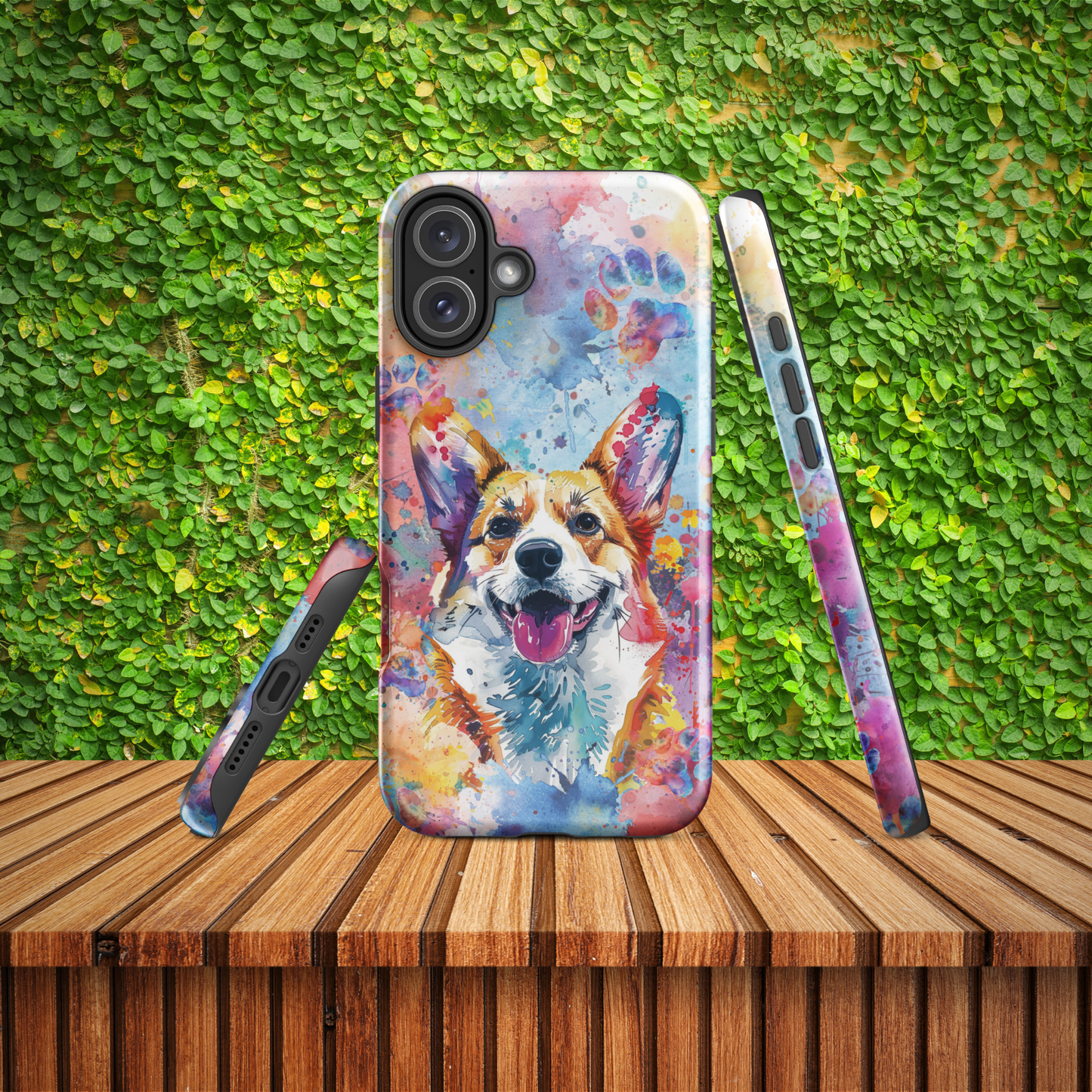 Corgi iPhone Case, Cute Dog Cell Phone Case, Watercolor Art, iPhone 16/15/14/13/12/11 Pro Max/Pro/Plus/Mini, Tech Accessory, Pet Phone Case