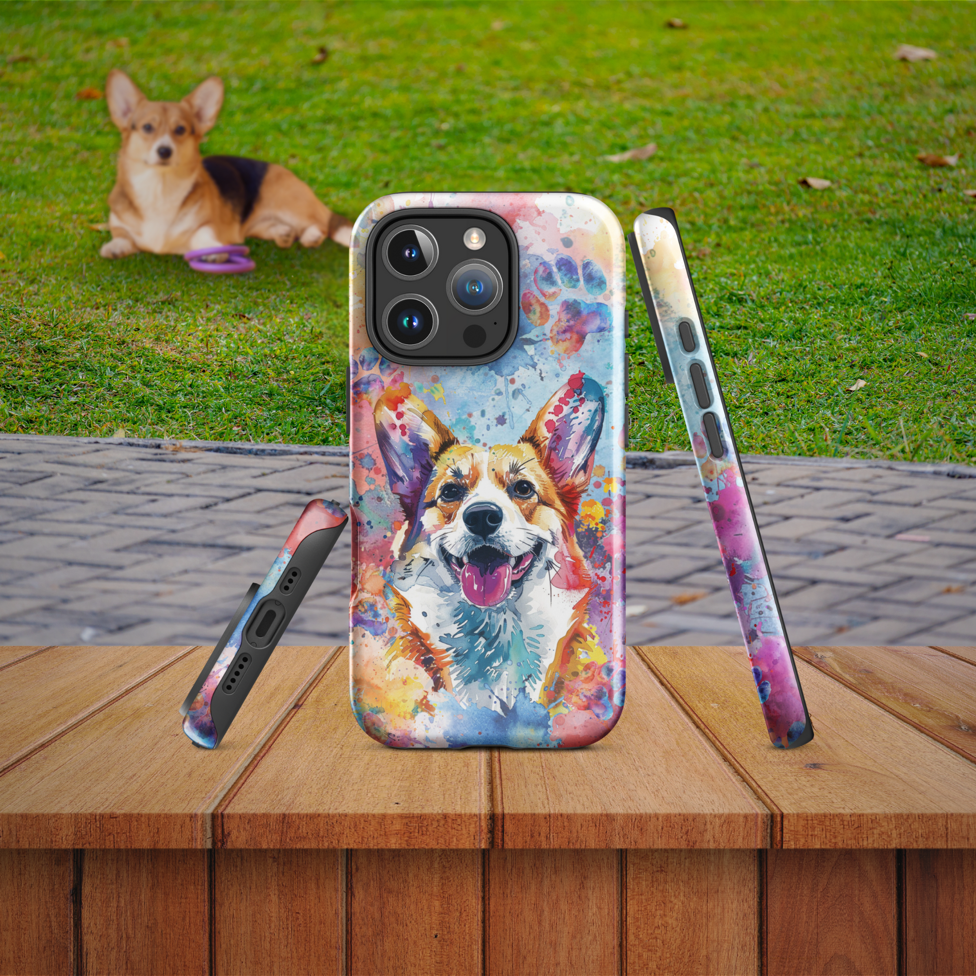 Corgi iPhone Case, Cute Dog Cell Phone Case, Watercolor Art, iPhone 16 – Blue Fickle Corgi iPhone Case, Cute Dog Cell Phone Case, Watercolor Art, iPhone 16 – Blue Fickle