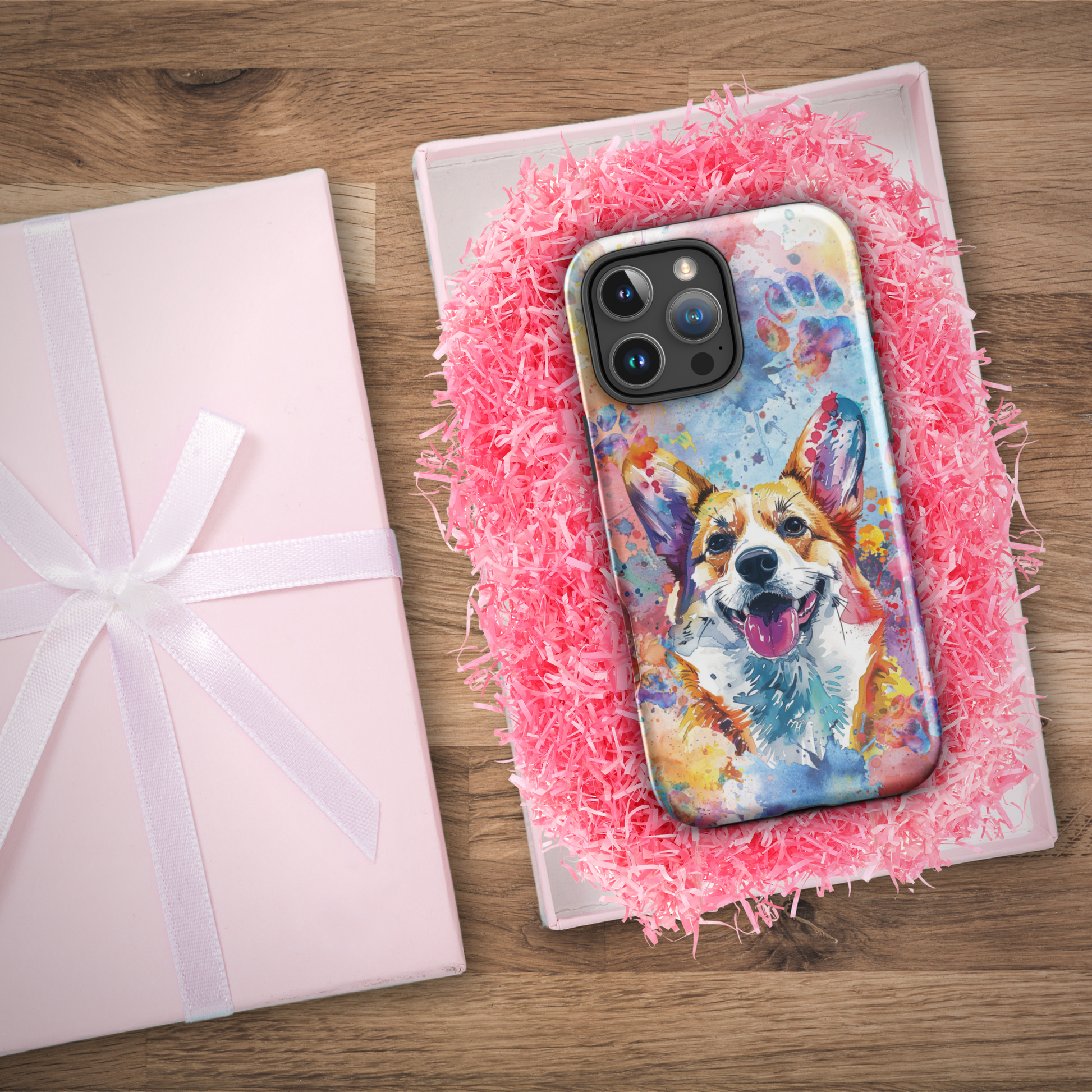 Corgi iPhone Case, Cute Dog Cell Phone Case, Watercolor Art, iPhone 16 Blue Fickle Corgi iPhone Case, Cute Dog Cell Phone Case, Watercolor Art, iPhone 16 Blue Fickle
