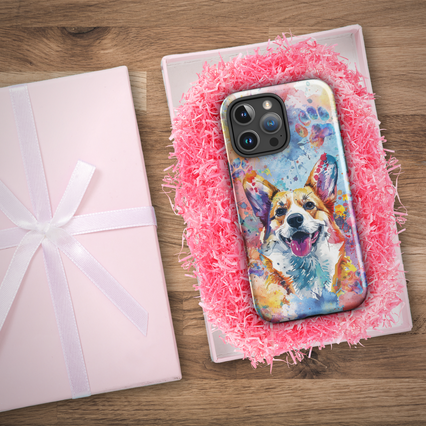 Corgi iPhone Case, Cute Dog Cell Phone Case, Watercolor Art, iPhone 16/15/14/13/12/11 Pro Max/Pro/Plus/Mini, Tech Accessory, Pet Phone Case