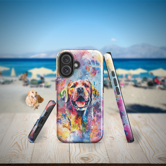 Labrador Retriever iPhone Case, Cute Dog Cell Phone Case, Watercolor Art, iPhone 16/15/14/13/12/11 Pro Max/Pro/Plus/Mini, Tech Accessory