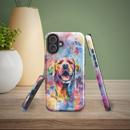 Labrador Retriever iPhone Case, Cute Dog Cell Phone Case, Watercolor Art, iPhone 16/15/14/13/12/11 Pro Max/Pro/Plus/Mini, Tech Accessory