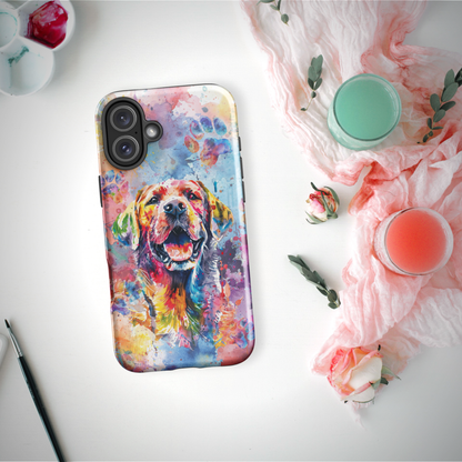 Labrador Retriever iPhone Case, Cute Dog Cell Phone Case, Watercolor Art, iPhone 16/15/14/13/12/11 Pro Max/Pro/Plus/Mini, Tech Accessory