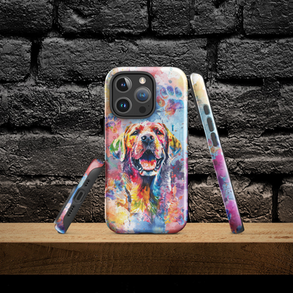 Labrador Retriever iPhone Case, Cute Dog Cell Phone Case, Watercolor Art, iPhone 16/15/14/13/12/11 Pro Max/Pro/Plus/Mini, Tech Accessory