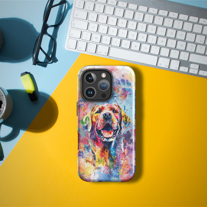 Labrador Retriever iPhone Case, Cute Dog Cell Phone Case, Watercolor Art, iPhone 16/15/14/13/12/11 Pro Max/Pro/Plus/Mini, Tech Accessory