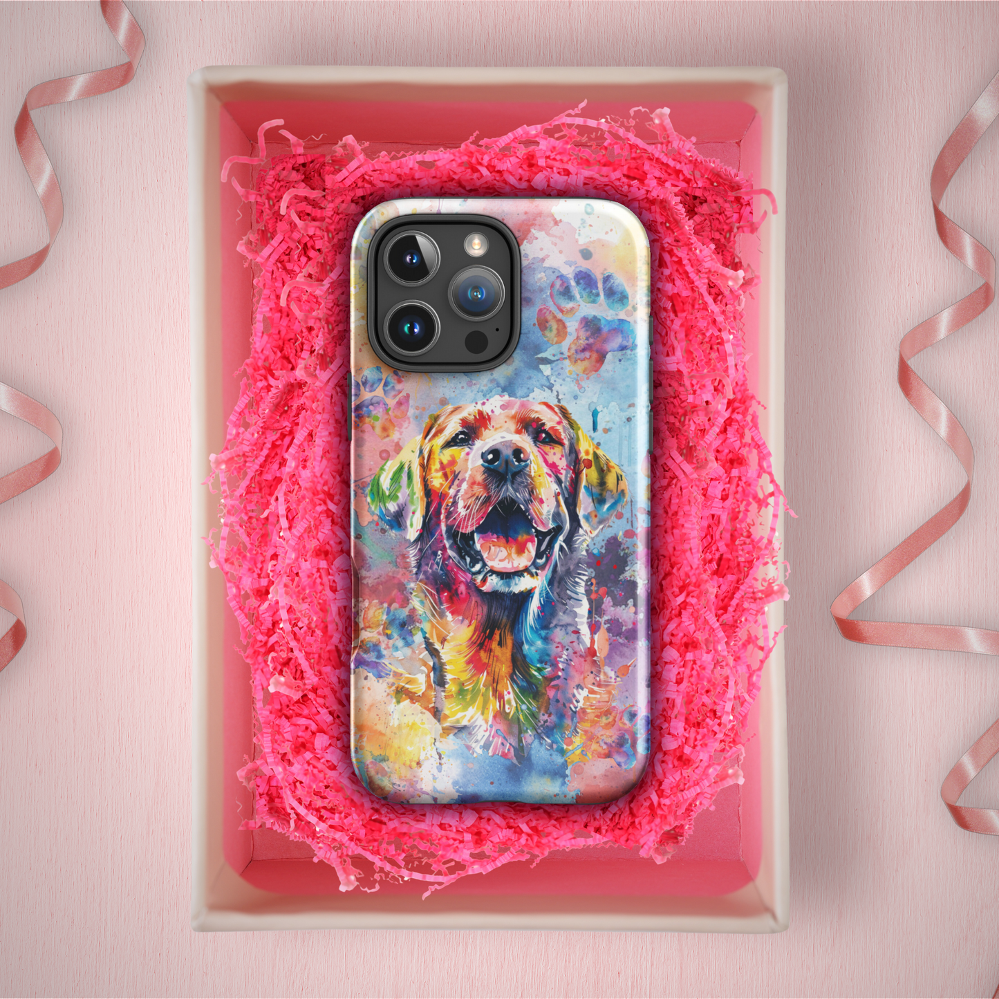 Labrador Retriever iPhone Case, Cute Dog Cell Phone Case, Watercolor Art, iPhone 16/15/14/13/12/11 Pro Max/Pro/Plus/Mini, Tech Accessory