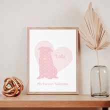 Load image into Gallery viewer, Custom Pug Dog Print | Dog Lover Wall Art | Dog Memorial | Personalized | Dog Artwork | Fur-baby | Hearts Silhouette | Dog Tribute
