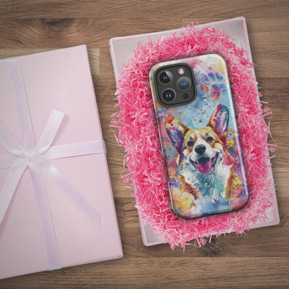 Corgi iPhone Case, Cute Dog Cell Phone Case, Watercolor Art, iPhone 16/15/14/13/12/11 Pro Max/Pro/Plus/Mini, Tech Accessory, Pet Phone Case