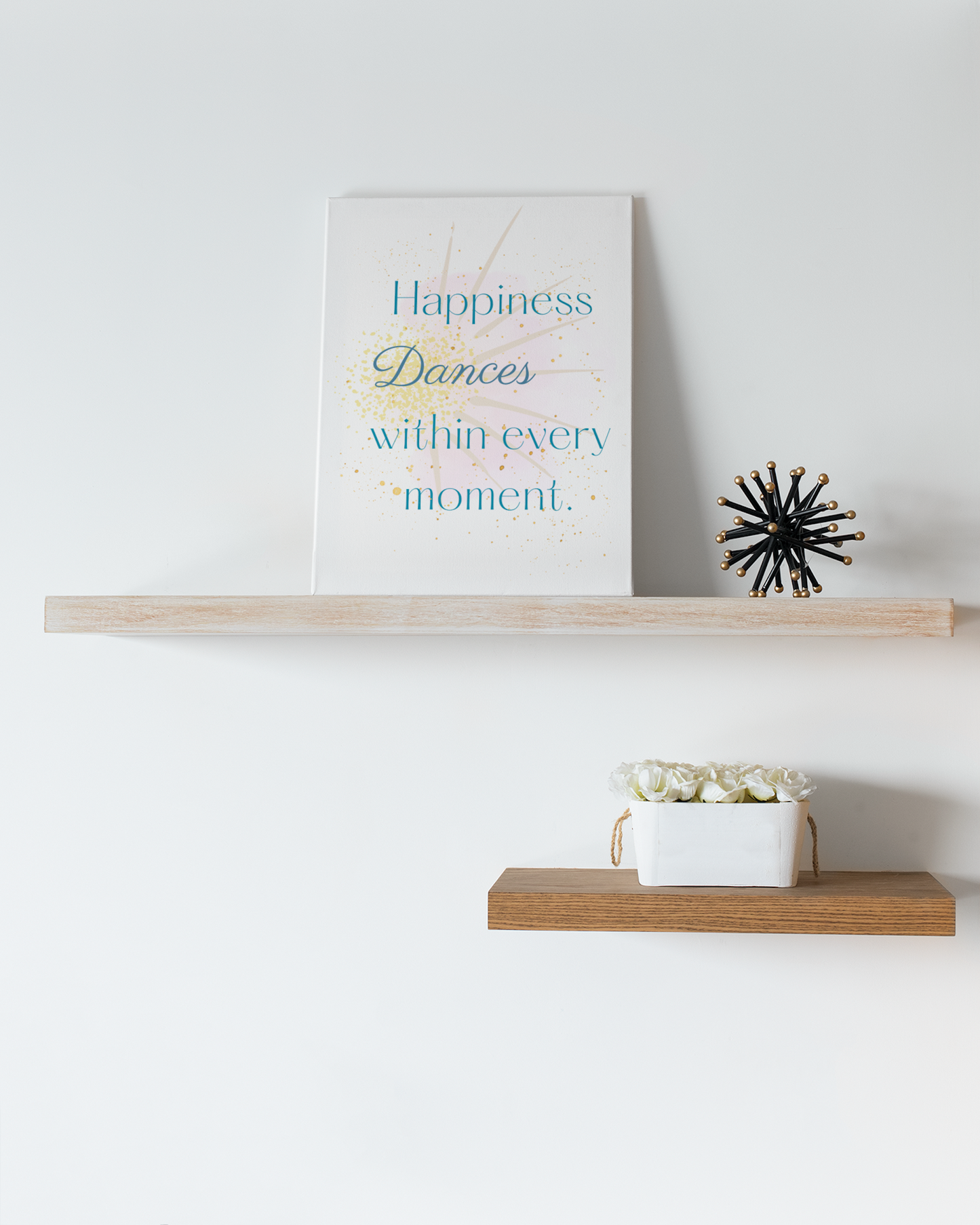 Happiness Dances within every moment | Inspirational Wall Art | Minimal Art | Watercolor Poster | Living in the Moment | Zen | Dance Print